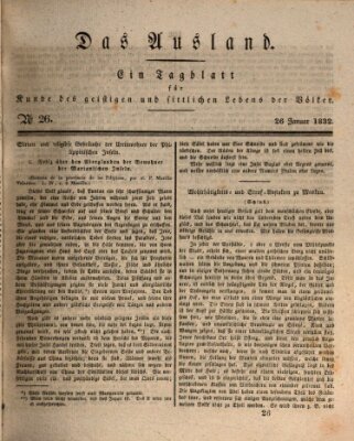 Das Ausland Donnerstag 26. Januar 1832