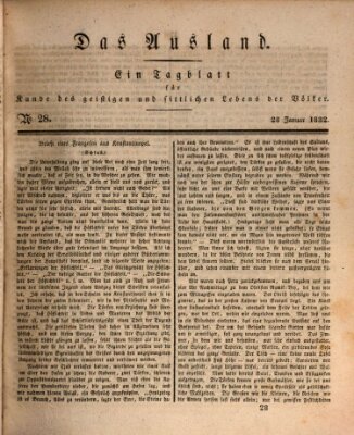 Das Ausland Samstag 28. Januar 1832