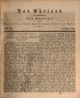 Das Ausland Montag 13. Februar 1832