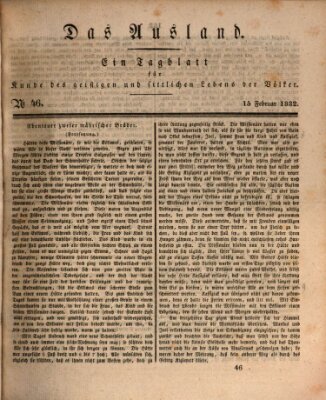 Das Ausland Mittwoch 15. Februar 1832