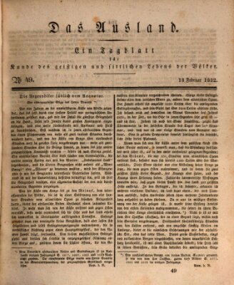 Das Ausland Samstag 18. Februar 1832