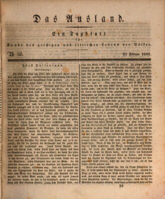 Das Ausland Dienstag 21. Februar 1832