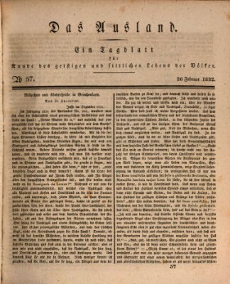 Das Ausland Sonntag 26. Februar 1832