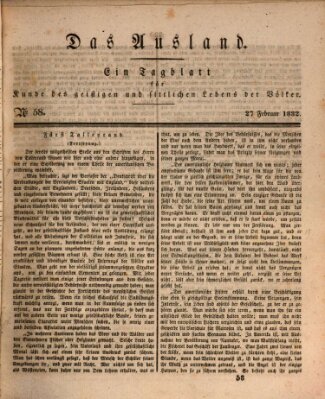 Das Ausland Montag 27. Februar 1832