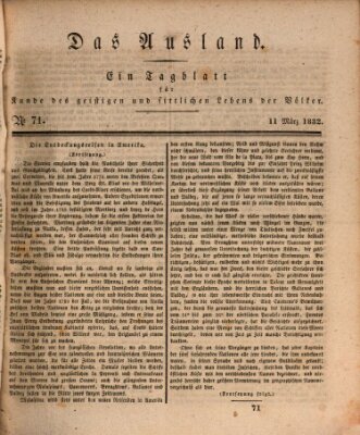 Das Ausland Sonntag 11. März 1832