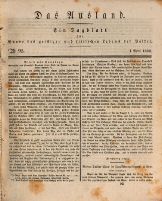 Das Ausland Sonntag 1. April 1832