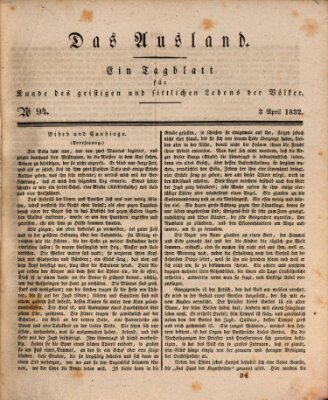 Das Ausland Dienstag 3. April 1832