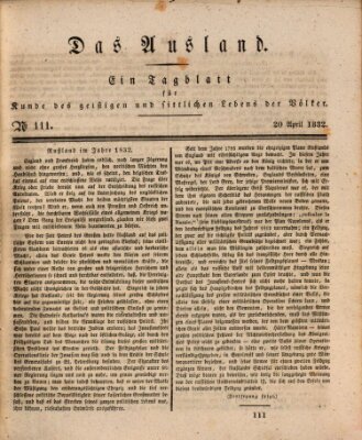 Das Ausland Freitag 20. April 1832