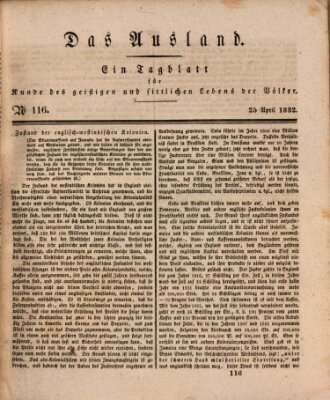 Das Ausland Mittwoch 25. April 1832