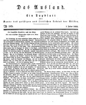 Das Ausland Sonntag 1. Juli 1832