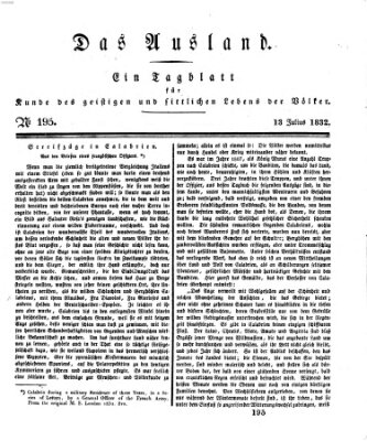 Das Ausland Freitag 13. Juli 1832