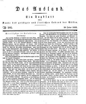 Das Ausland Freitag 20. Juli 1832