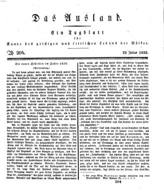 Das Ausland Sonntag 22. Juli 1832