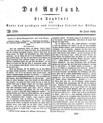 Das Ausland Samstag 28. Juli 1832