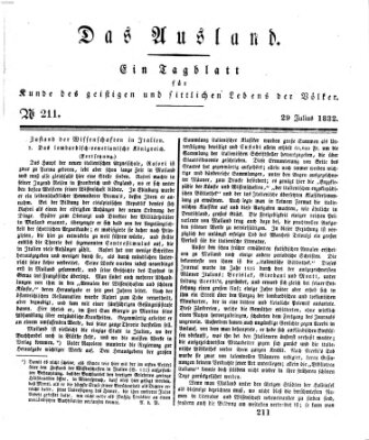 Das Ausland Sonntag 29. Juli 1832