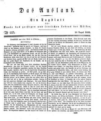 Das Ausland Freitag 10. August 1832