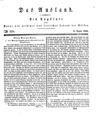 Das Ausland Samstag 11. August 1832