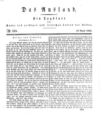 Das Ausland Sonntag 12. August 1832