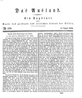 Das Ausland Mittwoch 15. August 1832