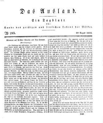 Das Ausland Donnerstag 30. August 1832