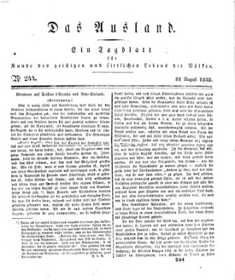 Das Ausland Freitag 31. August 1832