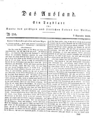 Das Ausland Freitag 7. September 1832