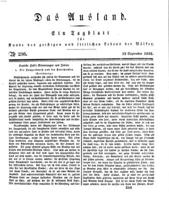 Das Ausland Mittwoch 12. September 1832