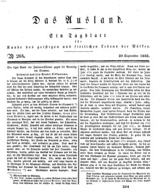 Das Ausland Donnerstag 20. September 1832