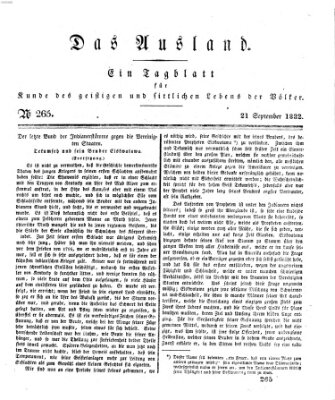 Das Ausland Freitag 21. September 1832