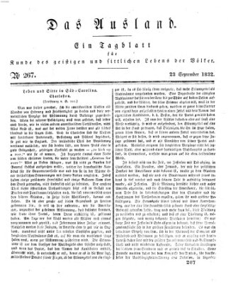 Das Ausland Sonntag 23. September 1832