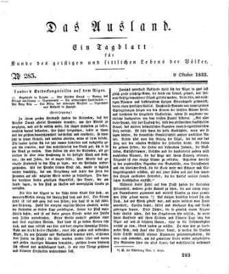 Das Ausland Dienstag 9. Oktober 1832