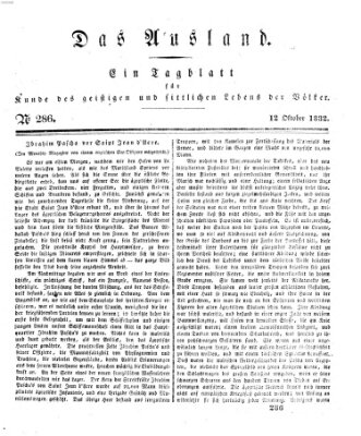 Das Ausland Freitag 12. Oktober 1832