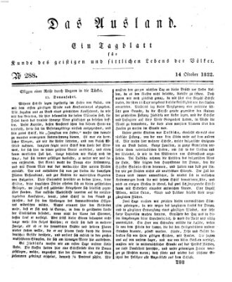 Das Ausland Sonntag 14. Oktober 1832