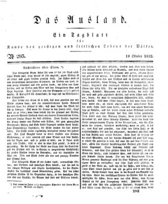 Das Ausland Freitag 19. Oktober 1832