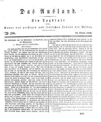 Das Ausland Donnerstag 25. Oktober 1832