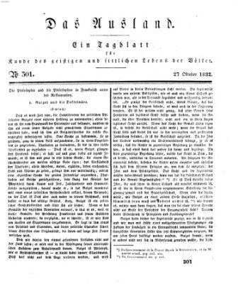 Das Ausland Samstag 27. Oktober 1832