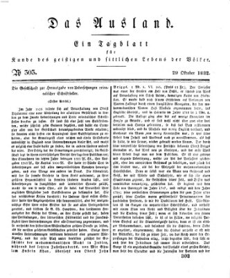 Das Ausland Montag 29. Oktober 1832