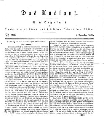 Das Ausland Sonntag 4. November 1832