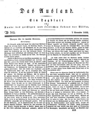 Das Ausland Mittwoch 7. November 1832