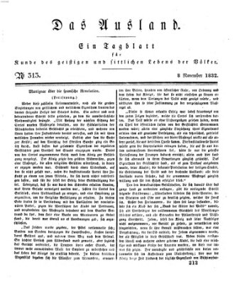 Das Ausland Donnerstag 8. November 1832