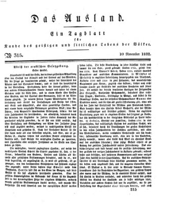 Das Ausland Samstag 10. November 1832