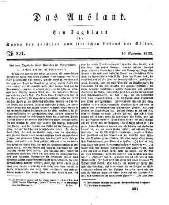 Das Ausland Freitag 16. November 1832