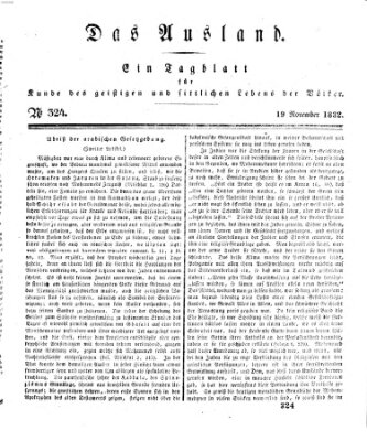 Das Ausland Montag 19. November 1832