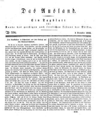 Das Ausland Samstag 1. Dezember 1832