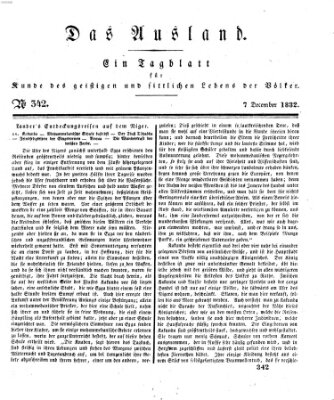 Das Ausland Freitag 7. Dezember 1832