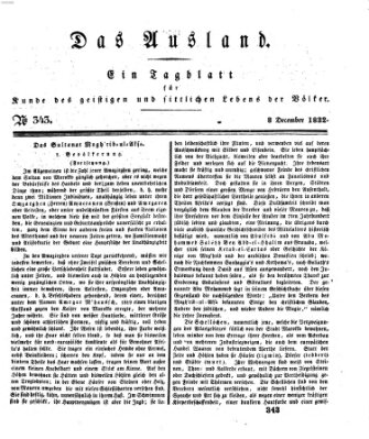 Das Ausland Samstag 8. Dezember 1832