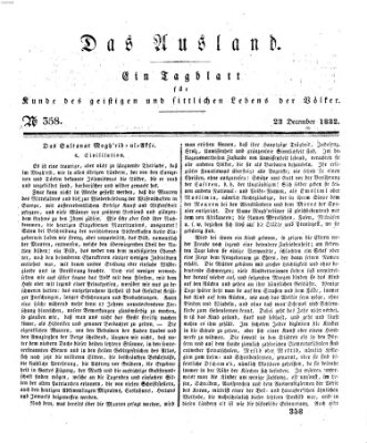 Das Ausland Sonntag 23. Dezember 1832