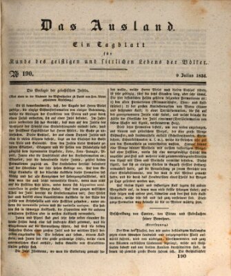 Das Ausland Mittwoch 9. Juli 1834