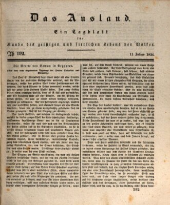 Das Ausland Freitag 11. Juli 1834