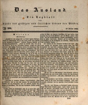 Das Ausland Samstag 19. Juli 1834